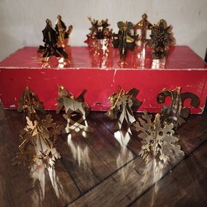 1978 Danbury mint gold christmas ornaments